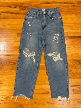 BDG Distressed Boyfriend Jeans in Blue Denim